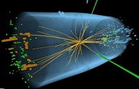 Collision de protons et découverte d'une particule (vue d'artiste) © CERN