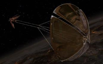 Le voilier solaire du comte Dooku dans Star Wars, L'Attaque Des Clones © Lucasfilm Le voilier solaire du comte Dooku dans Star Wars, L'Attaque Des Clones © Lucasfilm