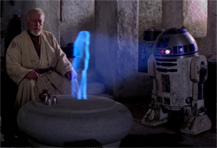 L'hologramme du droïde R2D2 © Lucasfilm