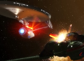 Une bataille spatiale dans Star Trek © Paramount Pictures