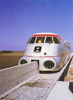 L'Aérotrain en démonstration en 1974 © Maxppp - La République du Centre 