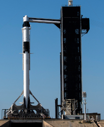 La Falcon 9 de Space X équipée de la capsule à destination de l'ISS © Space X