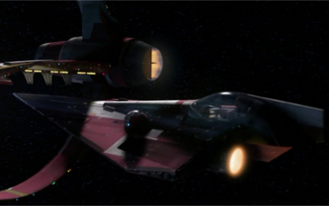 L'enclenchement du vaisseau dans l'anneau d'hyperpropulsion © Lucasfilm L'enclenchement du vaisseau dans l'anneau d'hyperpropulsion © Lucasfilm