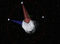 Vue d'artiste du PROSPECTOR Rendezvous © Planetary Ressources