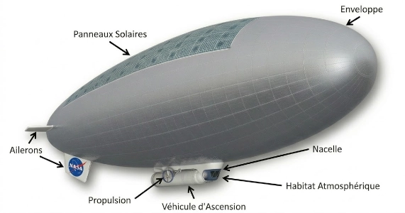 Schéma du dirigeable © NASA